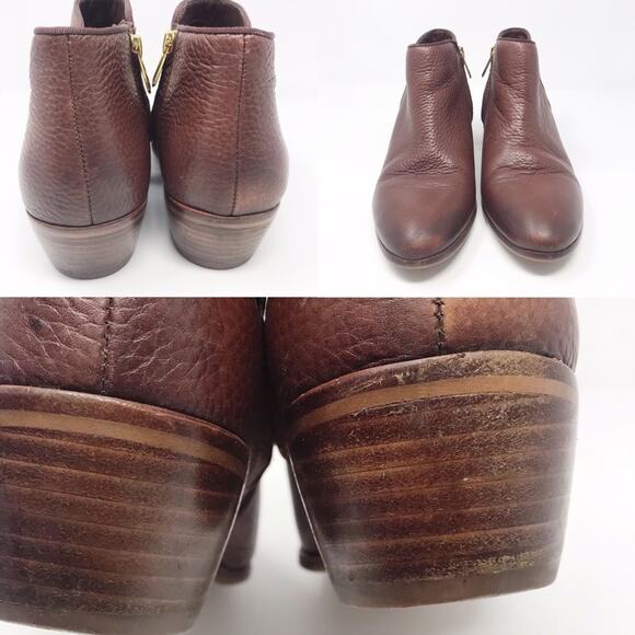 Sam Edelman Petty‎ saddle brown leather ankle boots size 9 side zip - Picture 7 of 8